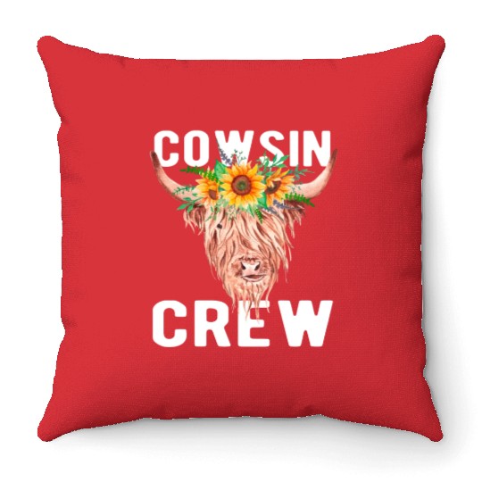 Cousin Puns Cowsin Cousin Crew Cow Farm Farmer Throw Pillows