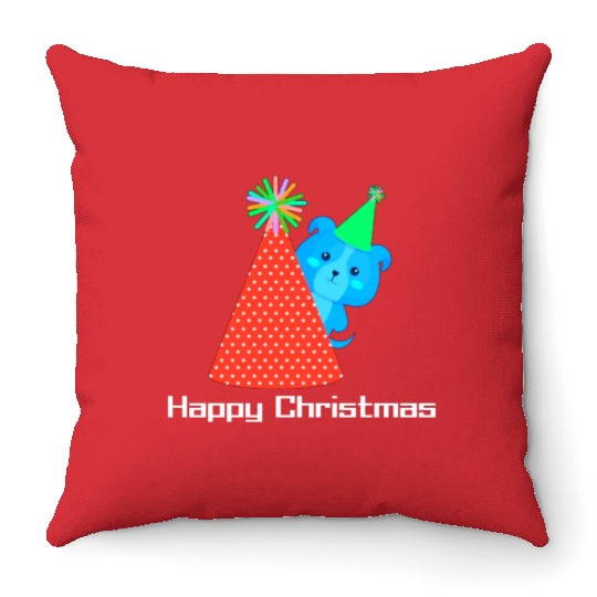 Happy Christmas,beautiful winter design Throw Pillows