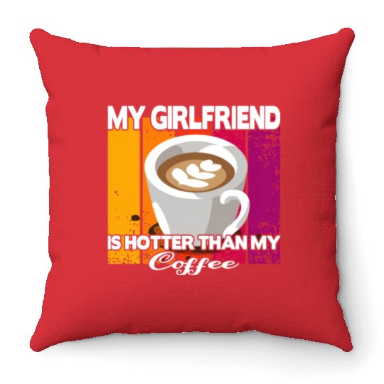 my girlfriend taken love valentines day coffee Throw Pillows