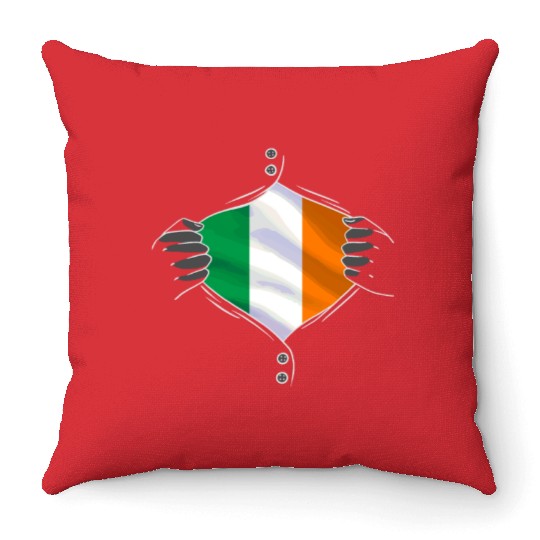 Ireland flag proud irish Throw Pillows