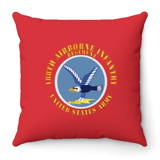 Army 188th Airborne Infantry Regiment SSI X 300 Throw Pillows