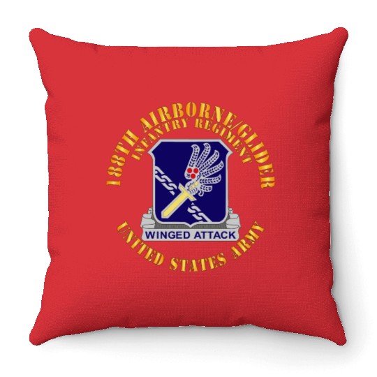 Army 188th Airborne Glider Infantry Regiment DUI X Throw Pillows