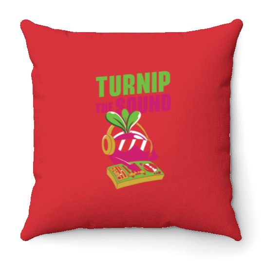 Music Turnip Party Music Lover Vegetable Throw Pillows