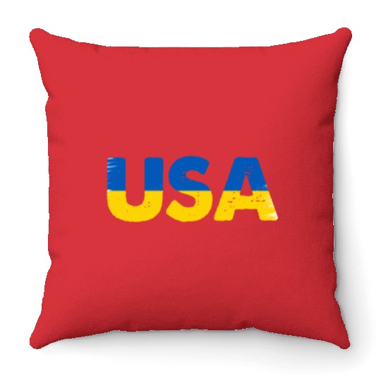 I Stand with Ukraine Ukraine Flag Throw Pillows