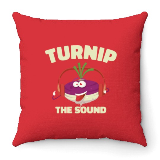 Music Turnip Party Music Lover Vegetable Throw Pillows