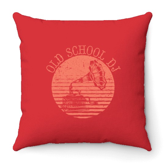 Old School DJ Music Old School DJ Music gift inspi Throw Pillows