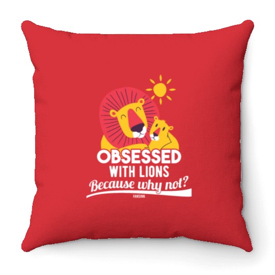 Lion cuddle mom dad parents Throw Pillows