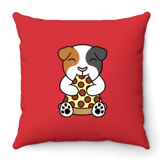 Guinea Pig Pizza Lover Throw Pillows