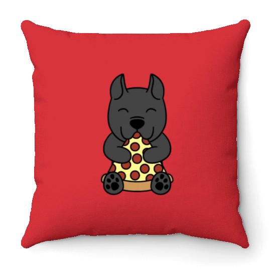 Cane Corso Pizza Lover Throw Pillows