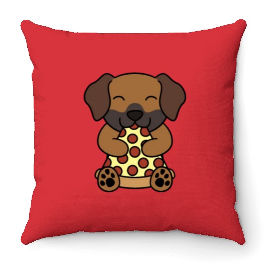 Rhodesian Ridgeback Pizza Lover Throw Pillows