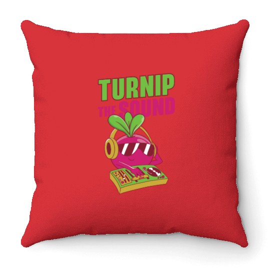 Music Turnip Party Music Lover Vegetable Throw Pillows