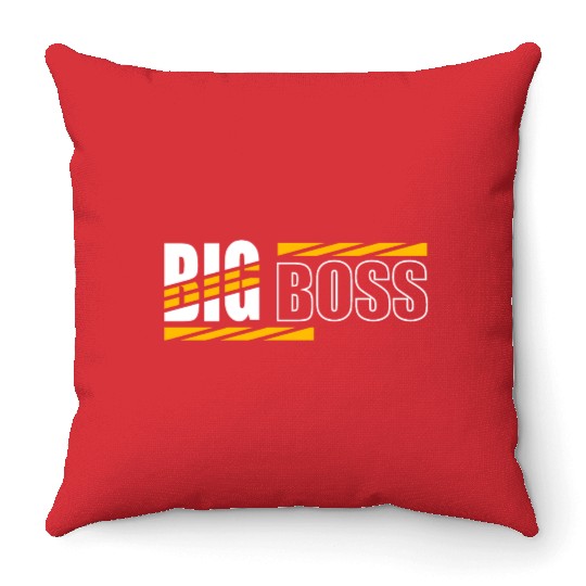 Big Boss typography Throw Pillows