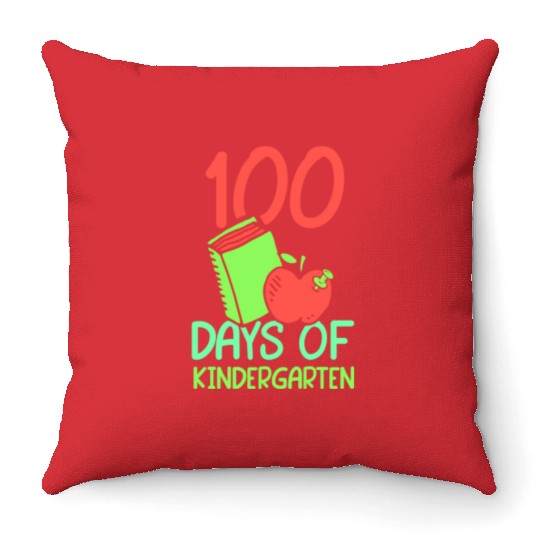 100 Days Of Kindergarten Sayings Cute Sweet Team Throw Pillows
