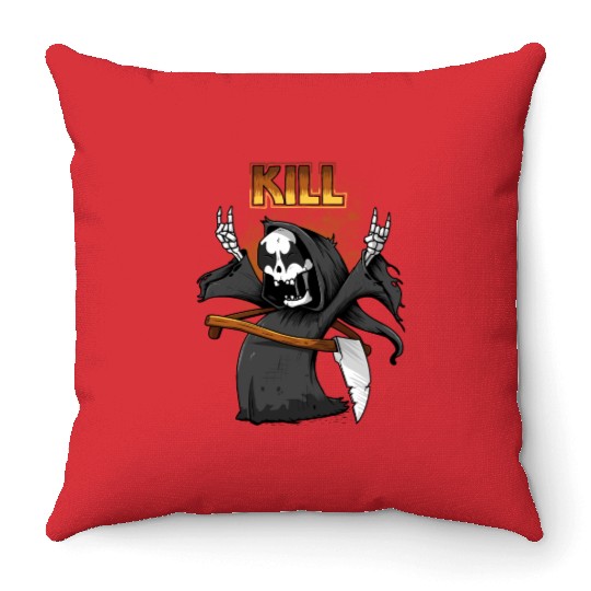 Hard rock deadly Throw Pillows