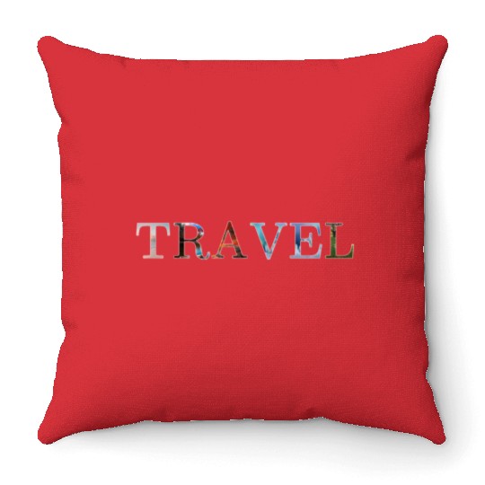 in love with travel, in all seasons Throw Pillows