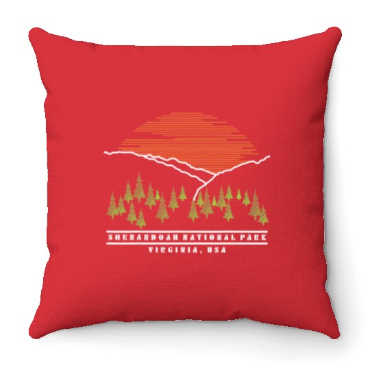 Shenandoah Valley Virginia US National Park Camp Throw Pillows