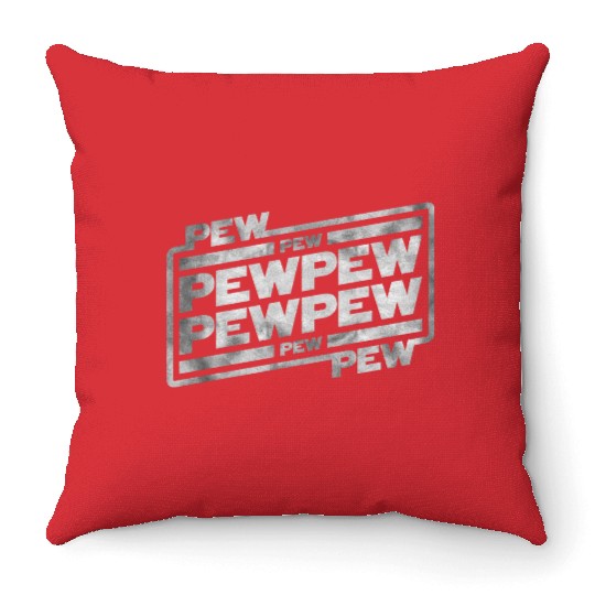 Pew Pew Pew Throw Pillows