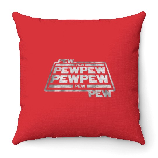Pew Pew Pew Throw Pillows