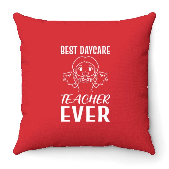 Best Daycare Teacher Toddler Teacher Gift Throw Pillows