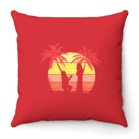 Lesbian Couple Romantic Marriage Propose Summer Throw Pillows