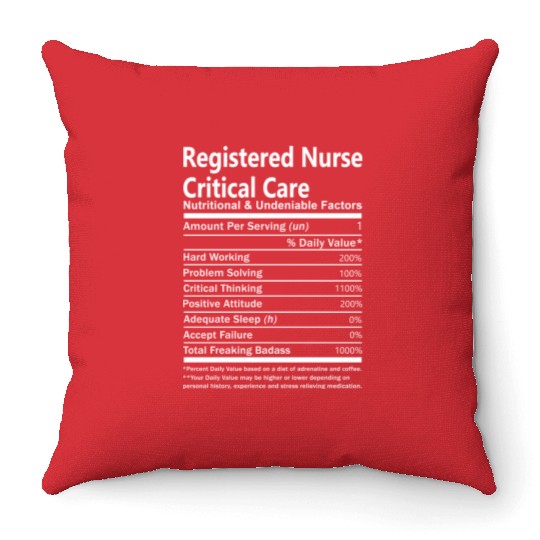 Registered Nurse Critical Care Throw Pillows - Nutrition