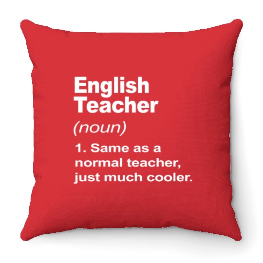 English Teacher Definition Back To School 2023 Throw Pillows