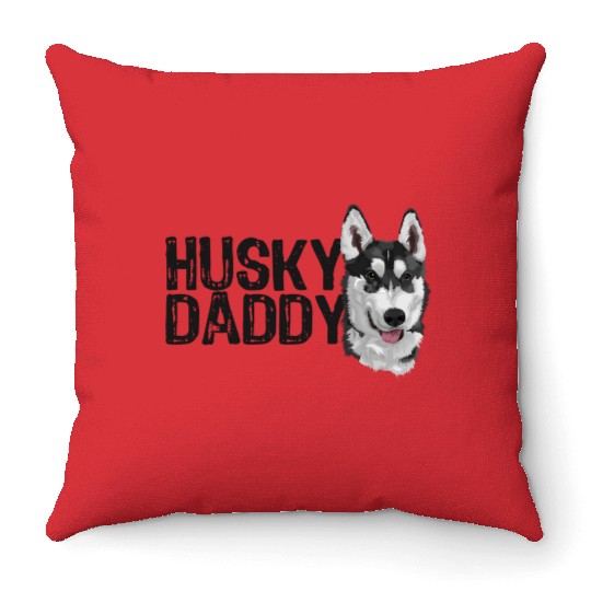 husky daddy Throw Pillows