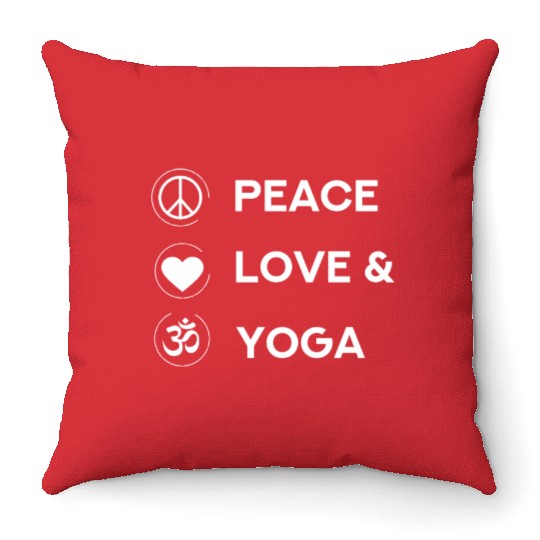 Relax Yoga Time Mandala Meditate Lover Love Yoga Throw Pillows