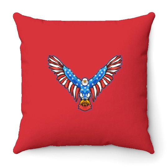 American Bald Eagle American 4th of July Patriotic Throw Pillows