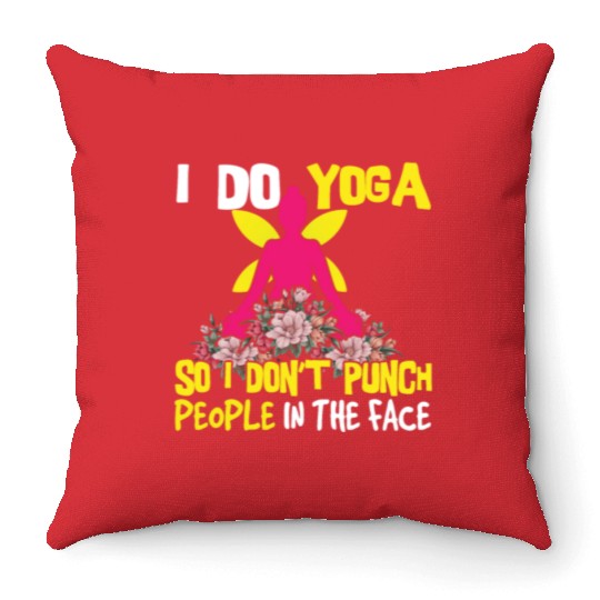Relax Yoga Zen Mandala Meditate Punch Do Yoga Throw Pillows