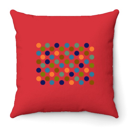 Dots - 1970's Autumn Spots Throw Pillows
