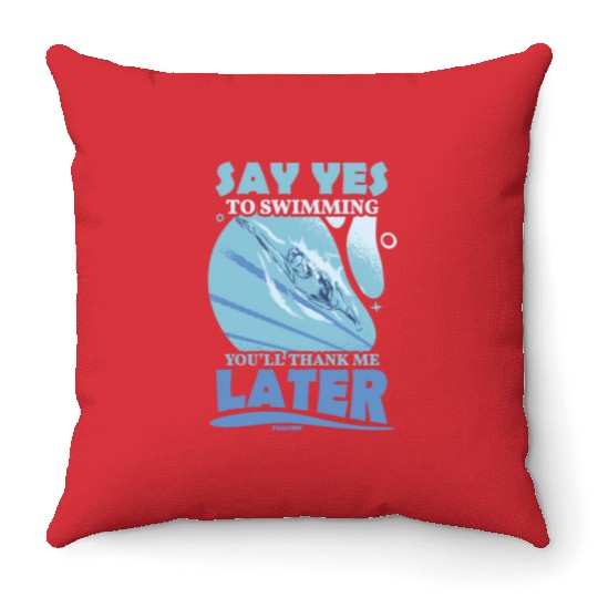 To swim Throw Pillows