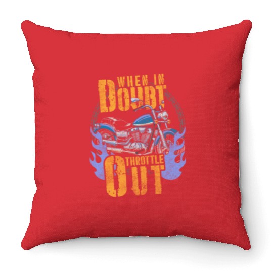 Motorcyclist Chopper Supermoto Cross Throw Pillows