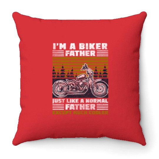 Motorbike Chopper Racing Cross Throw Pillows