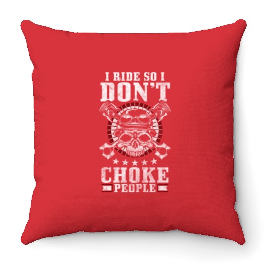 Biker Chopper Husqvarna Motorsport Throw Pillows