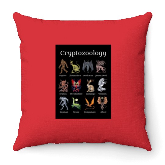 Cryptozoology Cryptid Creatures Throw Pillows
