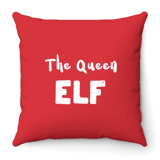 The Queen Elf - Christmas Elf Throw Pillows