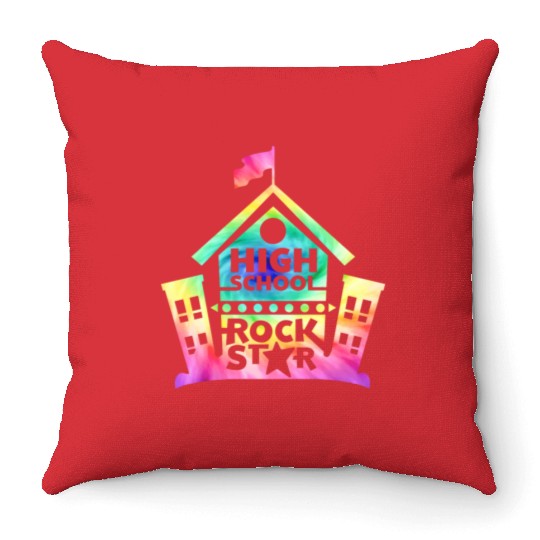 High School Rock Star Back to School Throw Pillows
