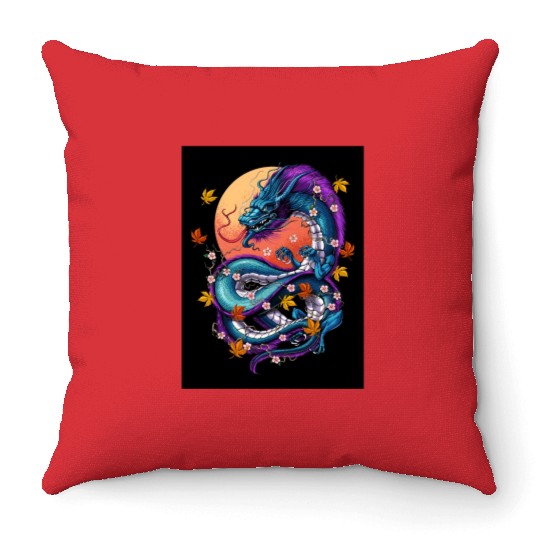 Japanese Dragon Throw Pillows