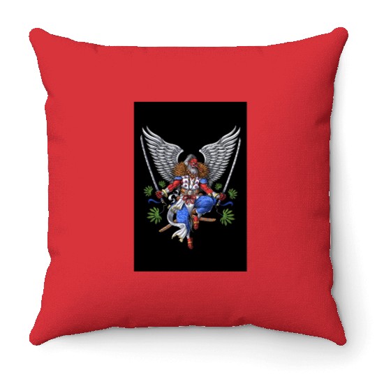 Tengu Japanese Samurai Throw Pillows