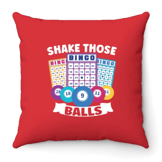 Bingo Card Game Grandma Bingo Player Bingo Cards Throw Pillows