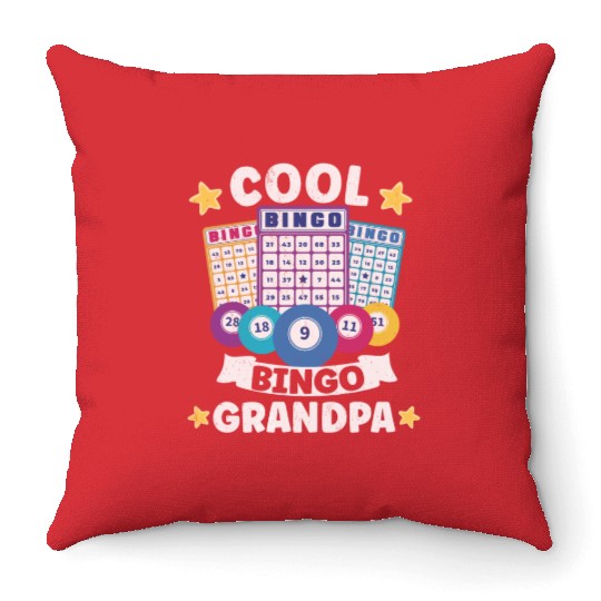 Bingo Card Game Grandma Bingo Player Bingo Cards Throw Pillows