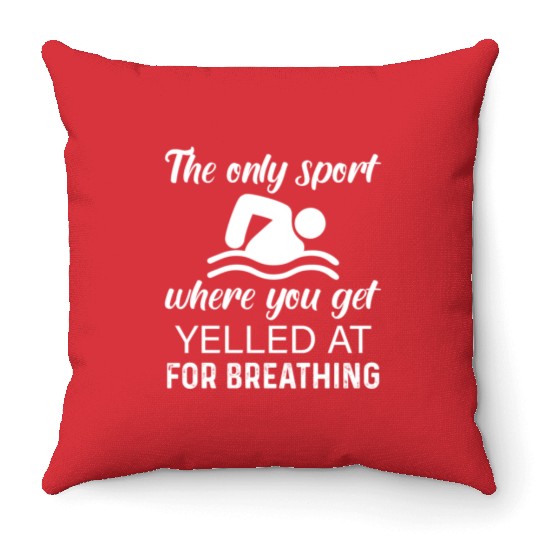 Swimmer Swim Swimming Throw Pillows