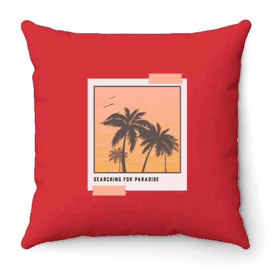 Searching for Paradise - Polaroid Picture Throw Pillows