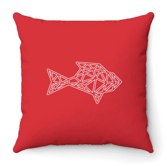 fish low poly Throw Pillows