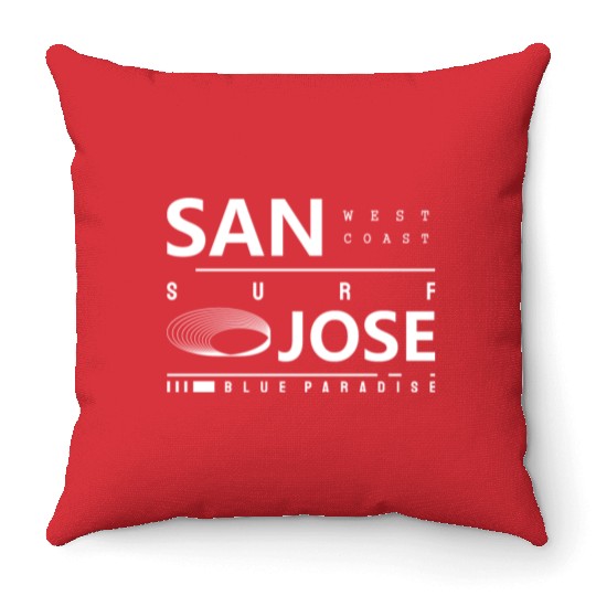 San Jose Urban Street Design Throw Pillows