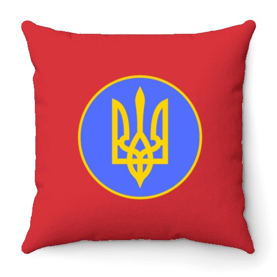 Ukraine trident Throw Pillows