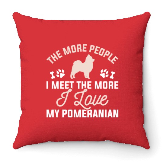 I Love My Pomeranian Throw Pillows
