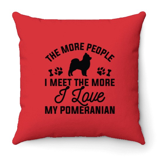 I Love My Pomeranian Throw Pillows