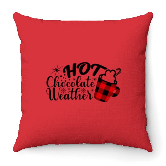 Hot Chocolate Weather Throw Pillows